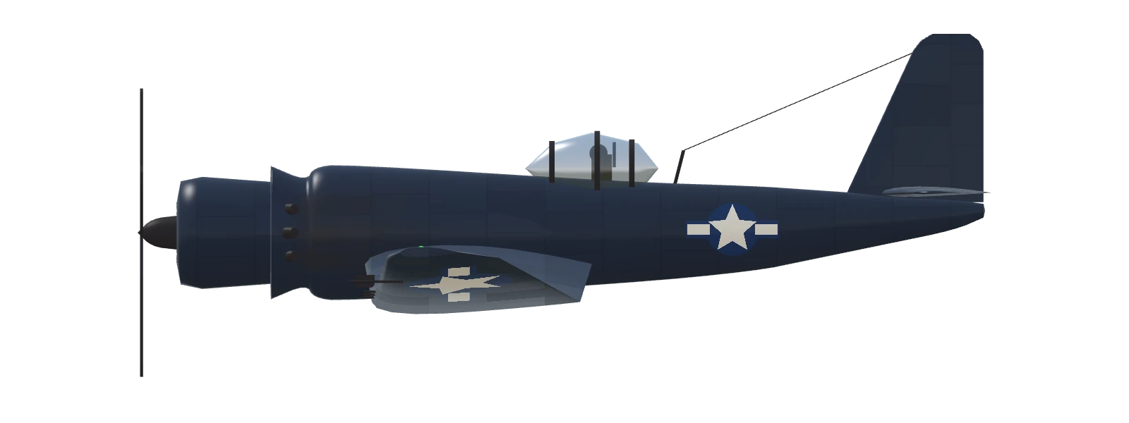 Vought F4U-4 Corsair, side view